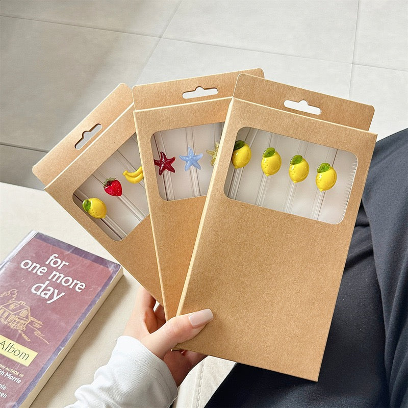 glass straw packs