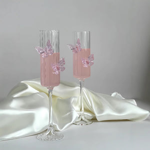 Champagne Glass - Butterfly Set of 2