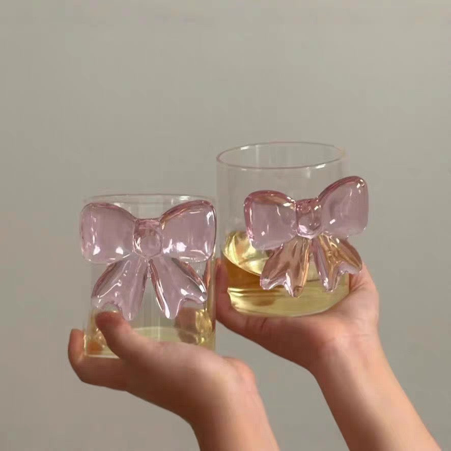 Drinkglas Roze Strik