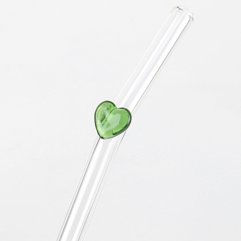 Groen hart rietje