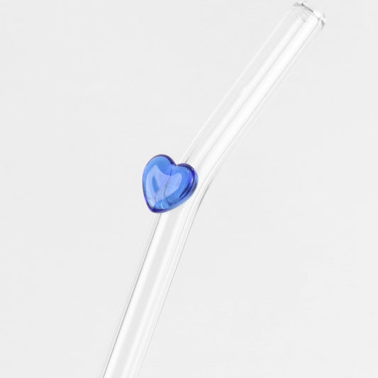 Blauw hartje rietje