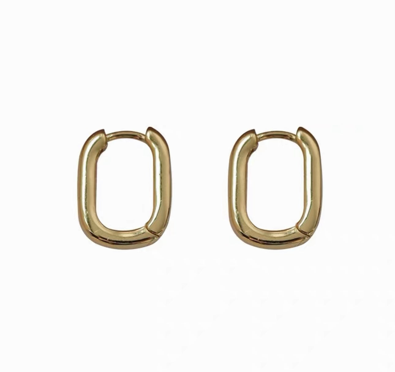 Earrings - Golden Square Hoops